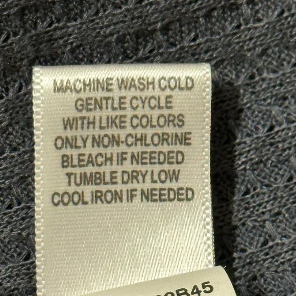 One World size 1X blue thermal lace trim 3/4 sleeve top - Picture 6 of 8